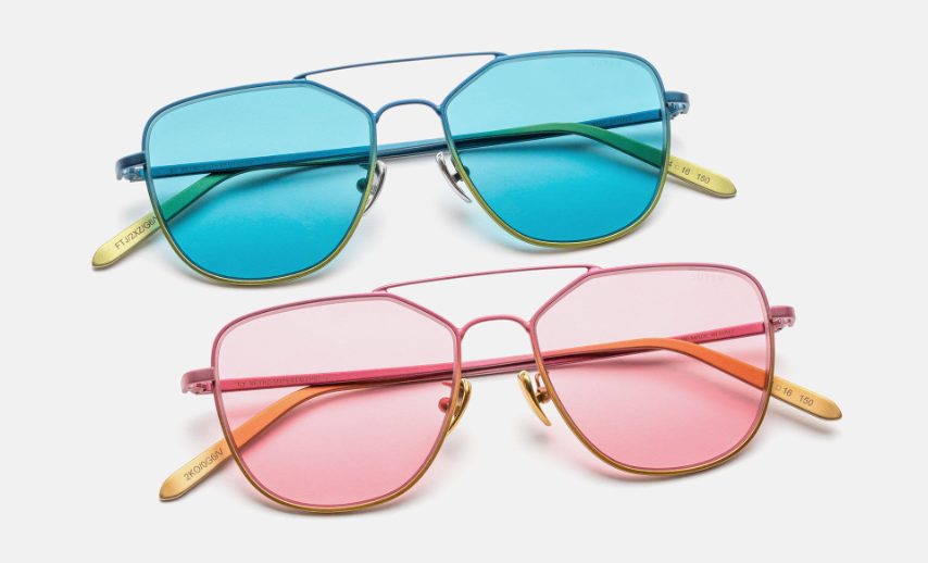 OPULIZE KOI Occhiali Da Sole Set Da 2 – Modello Rettangolare, Lenti UV400, Montatura Nero-Trasparente, Cerniere A Molla, Unisex