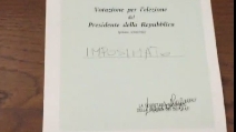 Di Stefano (M5S)in cabina con la telecamera, filma il suo voto per il Presidente della Repubblica