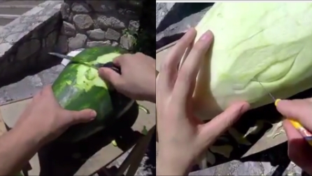 Dopo averlo visto ci proverai anche tu: ecco cosa realizza con un cocomero