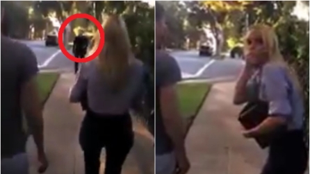 Sbuca con una maschera e la spaventa a morte ma quello che sta per accadere la commuoverà