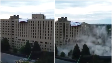 In pochi secondi l'ospedale scompare: ecco l'incredibile demolizione