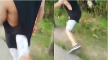 Cammina accanto al suo ragazzo ma all'improvviso guardate cosa gli fa, assurdo!