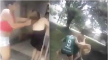 Moglie tradita trascina per i capelli l'amante del marito e la getta da un ponte