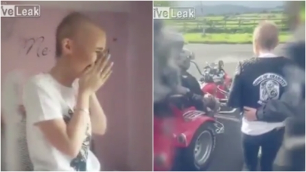 30 motociclisti sorprendono una giovane malata terminale: la scena vi commuoverà