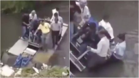 Il battello "spazzino" si inabissa all'improvviso: le persone a bordo finiscono in acqua