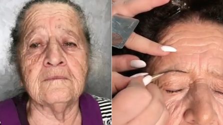 Trucca sua nonna e la trasforma completamente: il risultato vi lascerà a bocca aperta