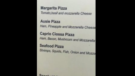 Apre il menù delle pizze ed ecco i nomi improponibili: la "scoperta" in vacanza