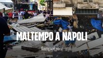 Nubifragio a Napoli: crolla tettoia alla Pignasecca, ragazza ferita. Le immagini dei danni in città