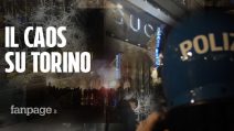 Vetrine distrutte, bombe carta e violenza in pieno centro a Torino: "Vogliamo Libertà"
