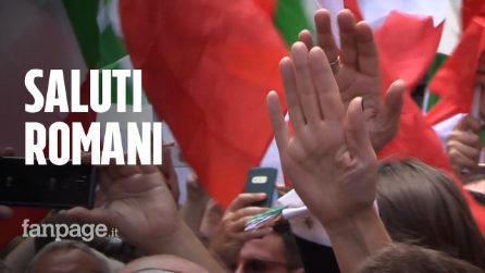 FdI e Lega in piazza per "difendere la democrazia". Saluti romani in piazza