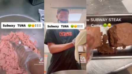 Un dipendente di Subway mostra cosa c'è negli hambuger