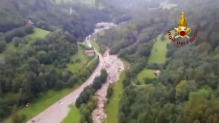 Maltempo al Nord: frana nel Bresciano, fiume Oglio esondato